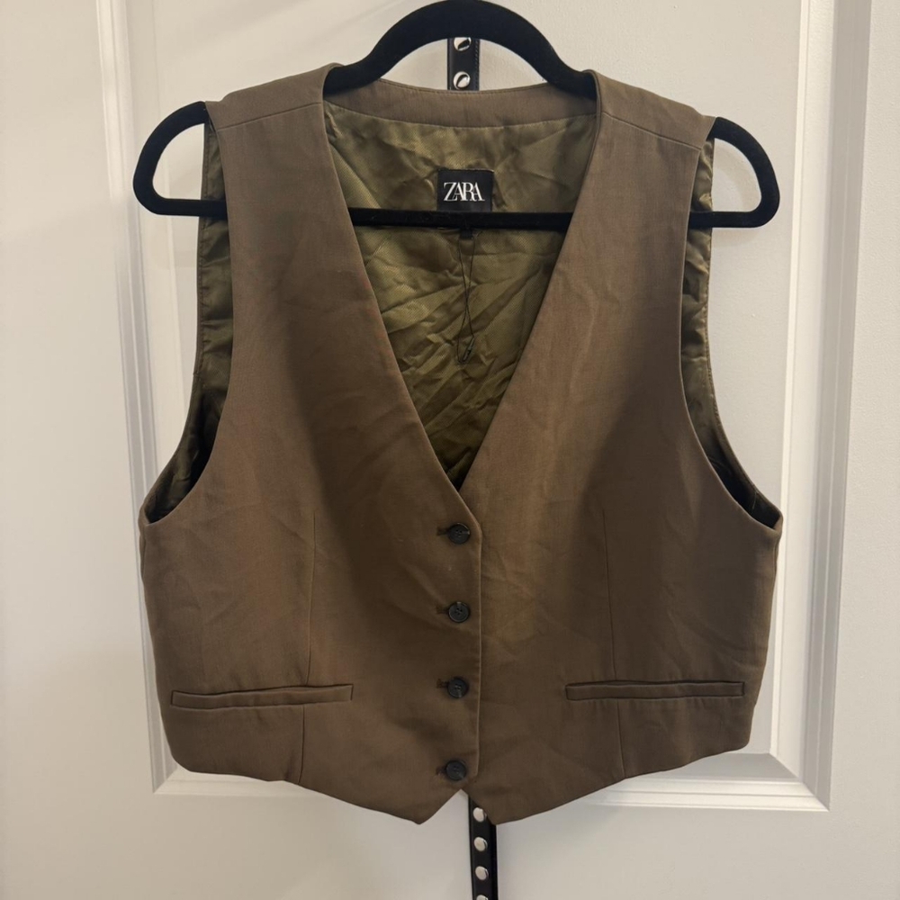 Zara Olive Green Vest